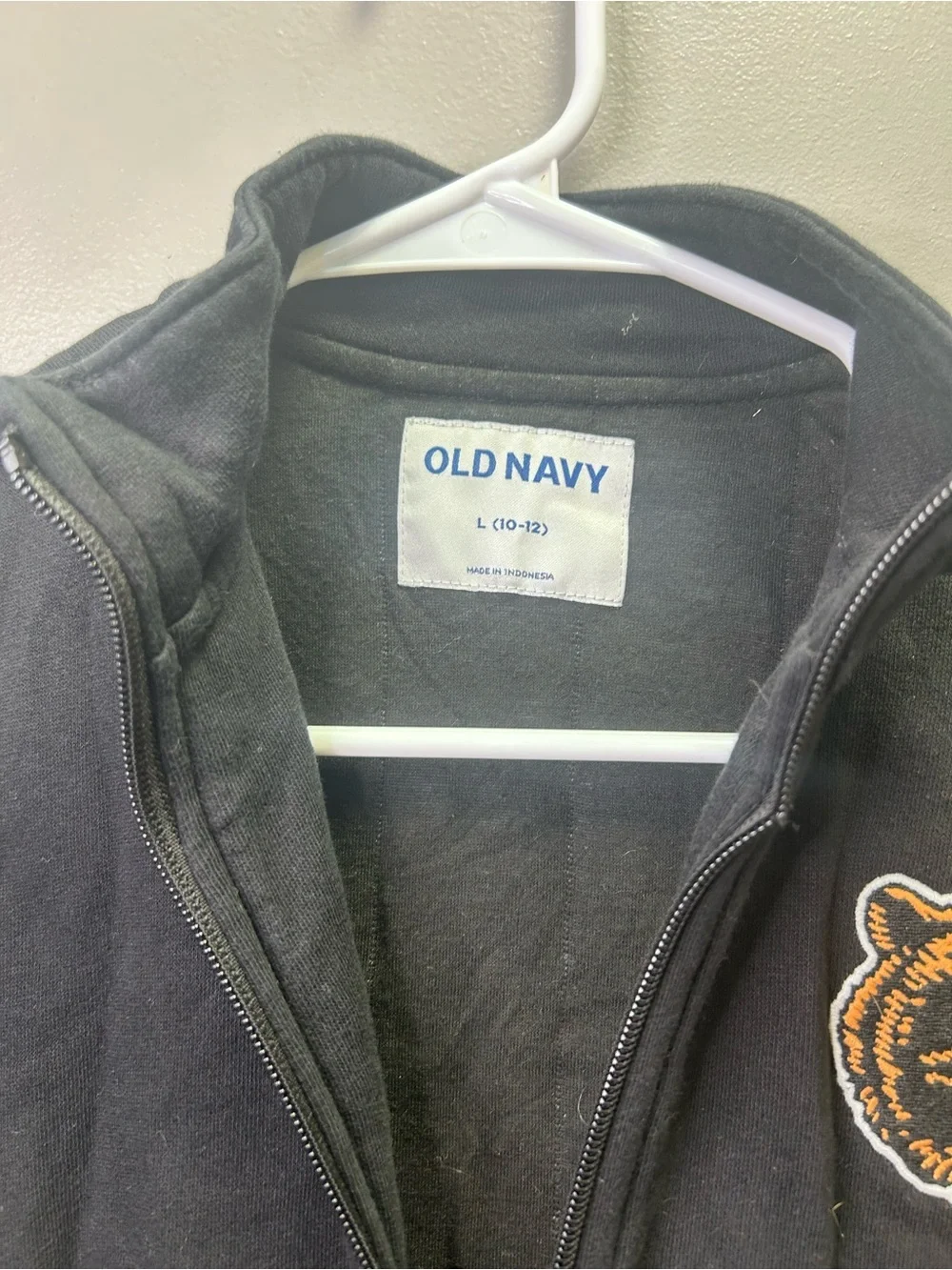 Old Navy Black Kids Full-Zip Jacket with Bear Patch